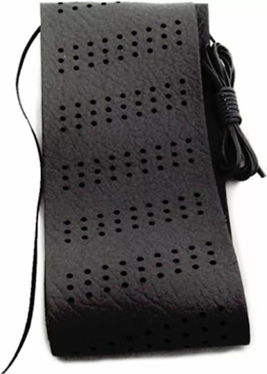 Car Steering Wheel Cover with Diameter 35-41cm made of Leatherette Black with Black Stitching