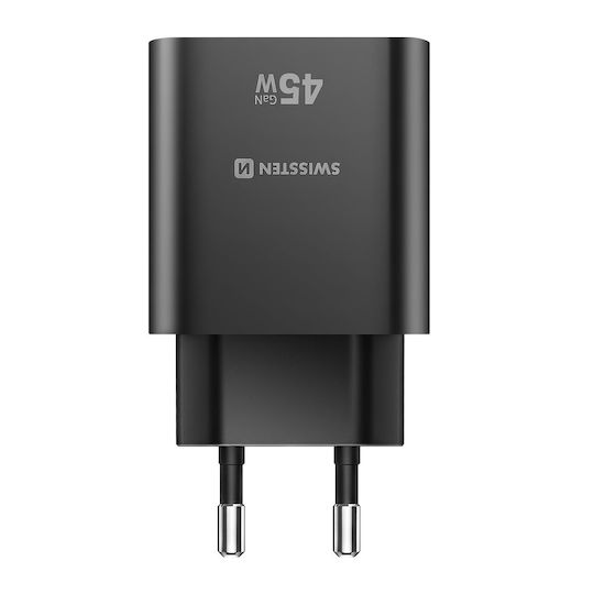 Swissten 45w Usb-c Power Delivery Charger Usb-a Quick Charge 3.0 18w Black