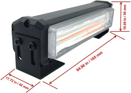 Μπάρα Σήμανσης Αυτοκινήτου 2τμχ LED 12/24V 16cm - Πορτοκαλί