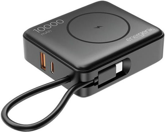 Energenie Бърза Външна Батерия 10000mAh 20W с USB-A Изходен Порт и USB-C Изходен Порт Power Delivery Черна