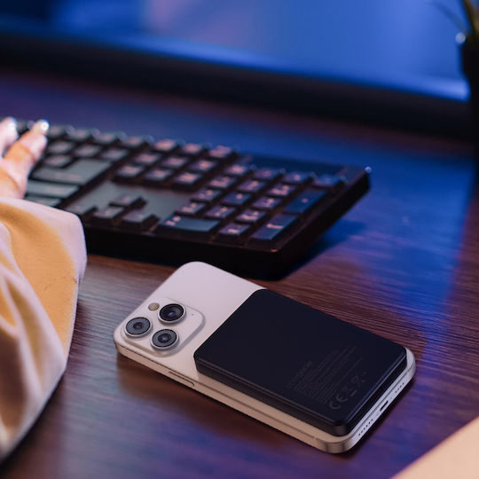 Energenie Магнитна MagSafe Външна Батерия 10000mAh 15W с USB-C Изходен Порт Power Delivery / Бързо Зареждане Черна