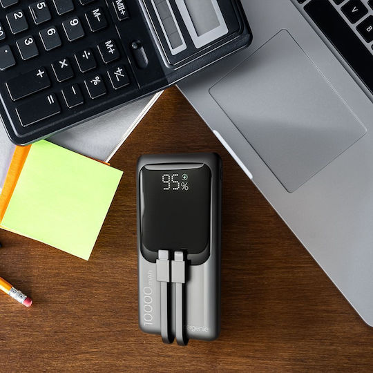 Energenie Външна Батерия 10000mAh 20W с USB-A Изходен Порт и USB-C Изходен Порт Power Delivery / Бързо Зареждане Черна