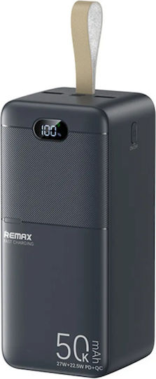 Remax RPP-117 Power Bank 50000mAh 27W With 2 USB-A Output Ports And USB-C Output Port Power Delivery Black