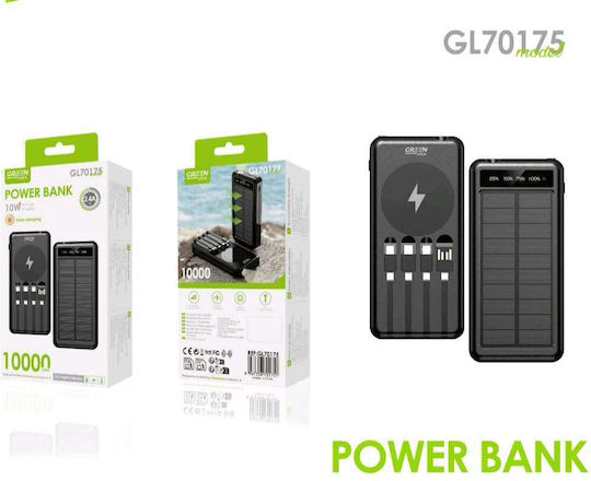 Green Lyca GL70175 Ηλιακό Power Bank 10000mAh 10W Μαύρο