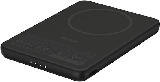 Belkin BoostCharge Slim Magnetic Qi2 Power Bank 5000mAh 15W With USB-C Output Port Black