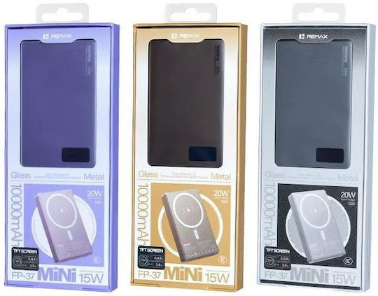Remax FP-37 Aurora Power Bank 10000mAh 20W Stromlieferung Μαύρο
