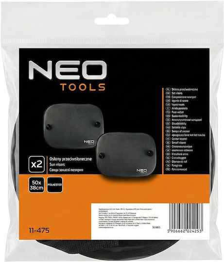 Neo Tools Σκίαστρα Πλαινών Παραθύρων Αυτοκινήτου Σετ 2 Τεμ 11-475