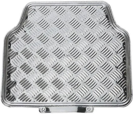Set of Front and Rear Mats Universal 4pcs Silver