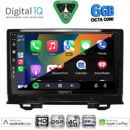 Digital IQ Car Audio System for Honda HR-V (Bluetooth/USB/WiFi/GPS/Apple CarPlay/Android Auto) with 9" Touch Screen