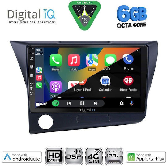 Digital IQ Car Audio System for Honda CR-Z 2010-2016 (Bluetooth/USB/WiFi/GPS/Apple CarPlay/Android Auto) with 9" Touch Screen