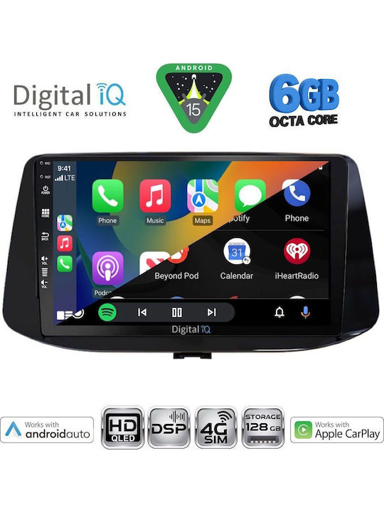 Digital IQ Car Audio System for Hyundai i30 Bluetooth USB WiFi GPS Apple CarPlay Android Auto with 9" Touch Screen