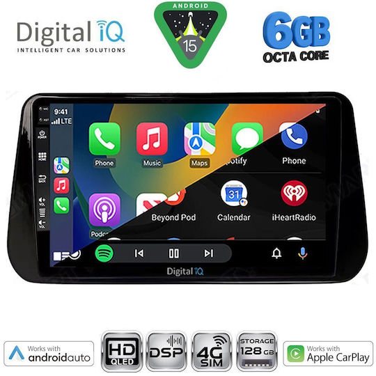 Digital IQ Car Audio System for Hyundai iX45 / Santa Fe 2021-2023 (Bluetooth/USB/WiFi/GPS/Apple CarPlay/Android Auto) with 10" Touch Screen