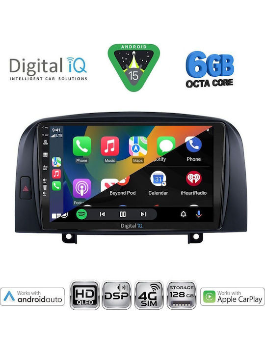 Digital IQ Car Audio System for Hyundai Sonata 2006-2009 Bluetooth USB WiFi GPS Apple CarPlay Android Auto with 9" Touch Screen