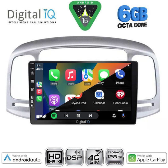 Digital IQ Car Audio System for Hyundai Accent 2005-2012 (Bluetooth/USB/WiFi/GPS/Apple CarPlay/Android Auto) with 9" Touch Screen
