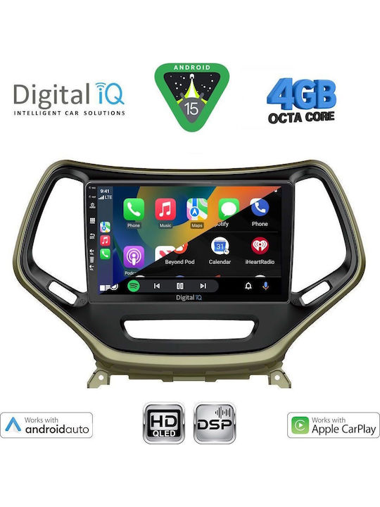 Digital IQ Car Audio System for Jeep Cherokee 2014-2019 (Bluetooth/USB/WiFi/GPS/Apple CarPlay/Android Auto) with 10" Touch Screen