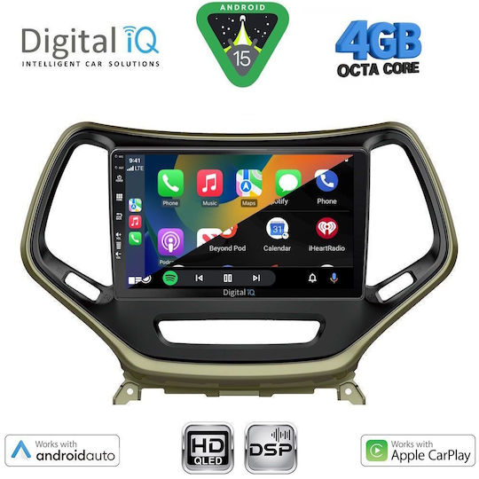Digital IQ Ηχοσύστημα Αυτοκινήτου για Jeep Cherokee 2014-2019 (Bluetooth/USB/WiFi/GPS/Apple-Carplay/Android-Auto) με Οθόνη Αφής 10"