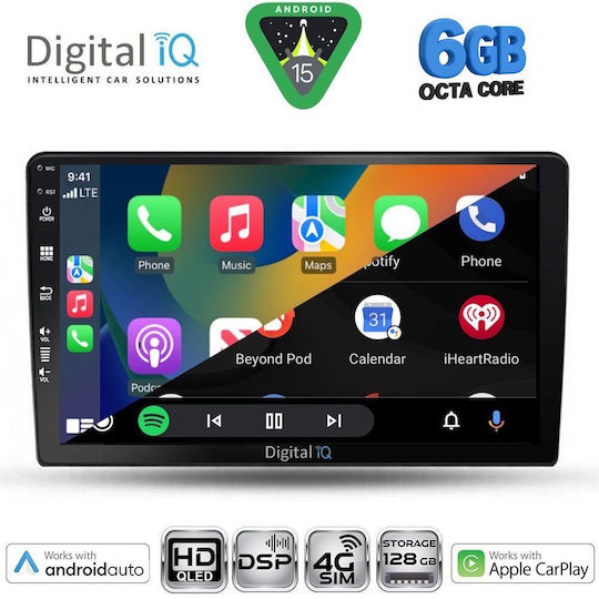 Digital IQ Car Audio System for Kia Ceed 2006-2009 Bluetooth USB WiFi GPS Apple CarPlay Android Auto with 9" Touch Screen
