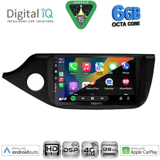 Digital IQ Auto-Audiosystem Für Kia Ceed 2012-2018 Bluetooth USB Eingebautes Wi-Fi GPS Apple CarPlay Android Auto Mit 9 Zoll Touchscreen