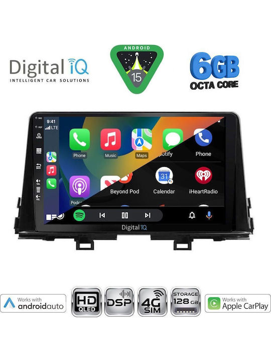 Digital IQ Car Audio System for Kia Picanto 2017-2021 Bluetooth USB WiFi GPS Apple CarPlay Android Auto with 9" Touch Screen