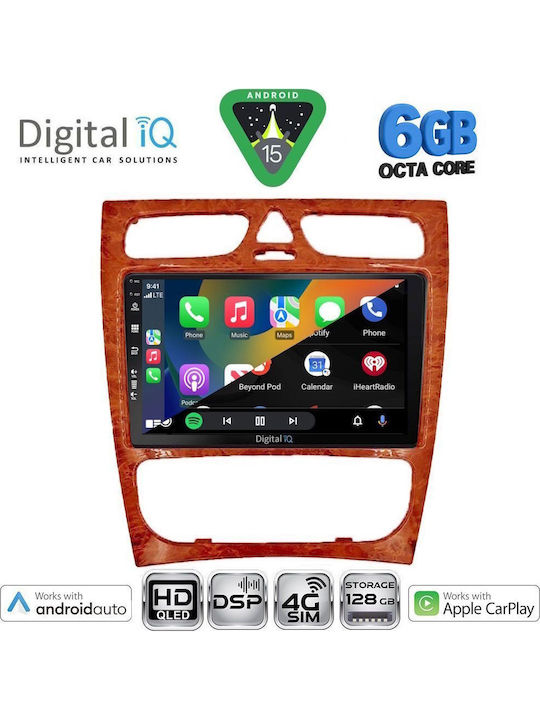 Digital IQ Car Audio System for Mercedes-Benz C Class 1999-2004 (Bluetooth/USB/WiFi/GPS/Apple CarPlay/Android Auto) with 9" Touch Screen