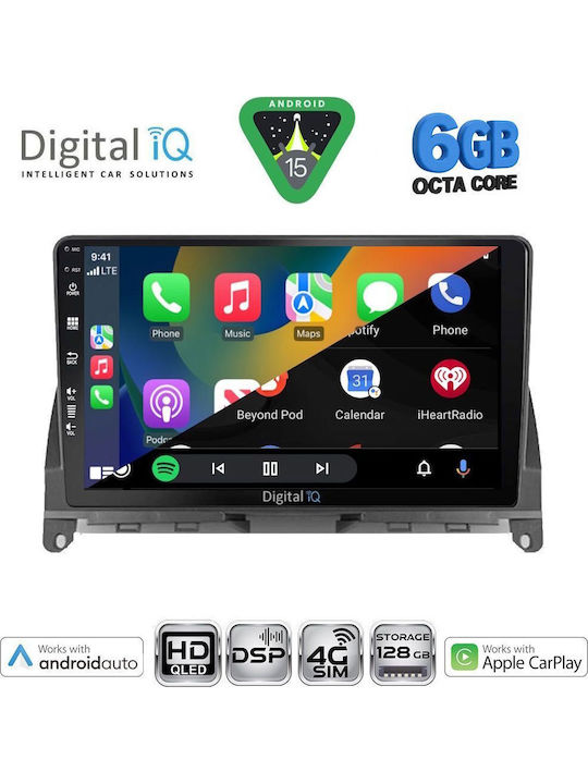 Digital IQ Car Audio System for Mercedes-Benz C Class 2007-2011 (Bluetooth/USB/WiFi/GPS/Apple CarPlay/Android Auto) with 9" Touch Screen