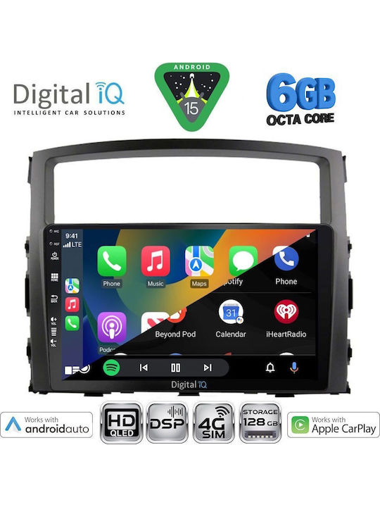 Digital IQ Car Audio System for Mitsubishi Pajero 2006-2013 Bluetooth USB WiFi GPS Apple CarPlay Android Auto with 9" Touch Screen