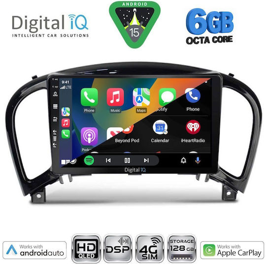 Digital IQ Ηχοσύστημα Αυτοκινήτου για Nissan Juke 2009-2020 (Bluetooth/USB/WiFi/GPS/Apple-Carplay/Android-Auto) με Οθόνη Αφής 9"