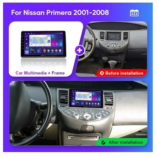 Digital IQ Автомобилна Аудио Система за Nissan Primera 2001-2008 (Bluetooth/USB/Вграден Wi-Fi/GPS/Apple CarPlay/Android Auto) с Touch Screen 9"