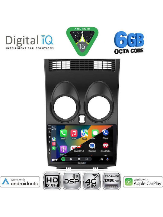 Digital IQ Car Audio System for Nissan Qashqai 2007-2014 Bluetooth USB WiFi GPS Apple CarPlay Android Auto with 9" Touch Screen