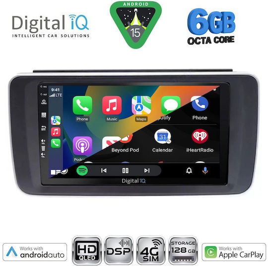 Digital IQ Car Audio System for Nissan Leaf Bluetooth USB WiFi GPS Apple CarPlay Android Auto with 9" Touch Screen