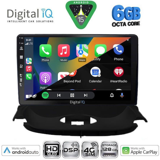Digital IQ Car Audio System for Peugeot 206 1998-2006 Bluetooth USB WiFi GPS Apple CarPlay Android Auto with 9" Touch Screen