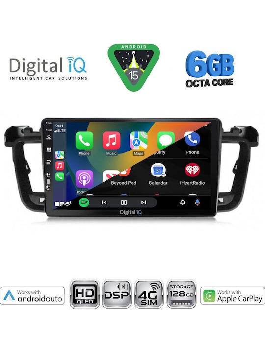 Digital IQ Car Audio System for Peugeot 508 2010-2016 Bluetooth USB WiFi GPS Apple CarPlay Android Auto with 9" Touch Screen