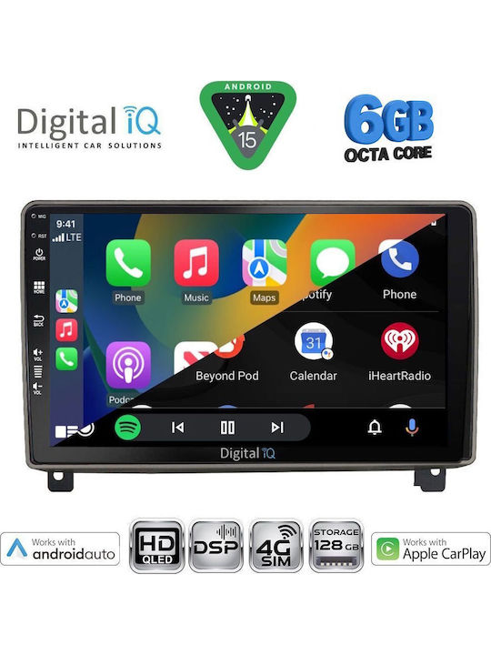 Digital IQ Car Audio System for Peugeot 407 2004-2011 Bluetooth USB WiFi GPS Apple CarPlay Android Auto with 9" Touch Screen