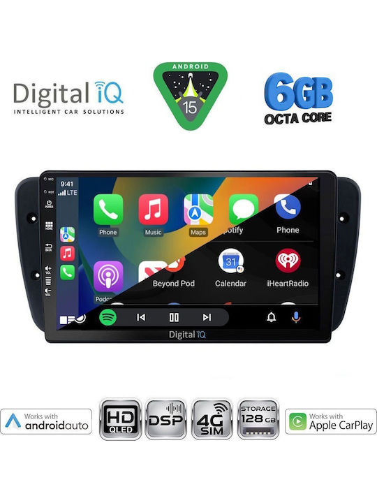 Digital IQ Car Audio System for Seat Ibiza 2008-2015 (Bluetooth/USB/WiFi/GPS/Apple CarPlay/Android Auto) with 9" Touch Screen