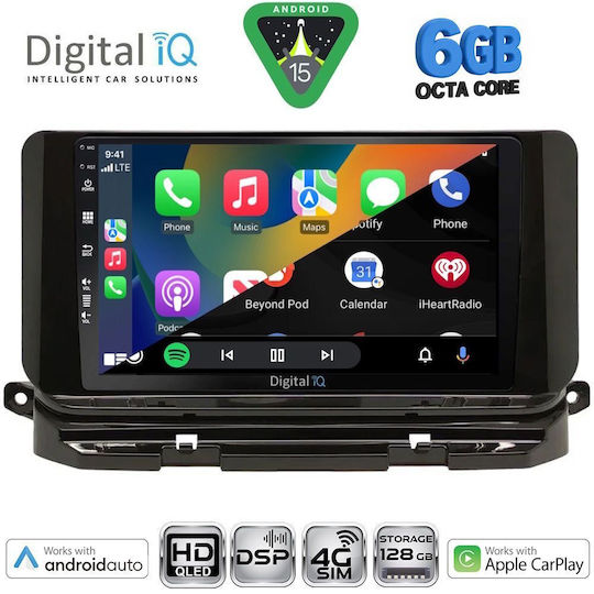 Digital IQ Car Audio System for Skoda Octavia 2021 (Bluetooth/USB/WiFi/GPS/Apple CarPlay/Android Auto) with 10" Touch Screen