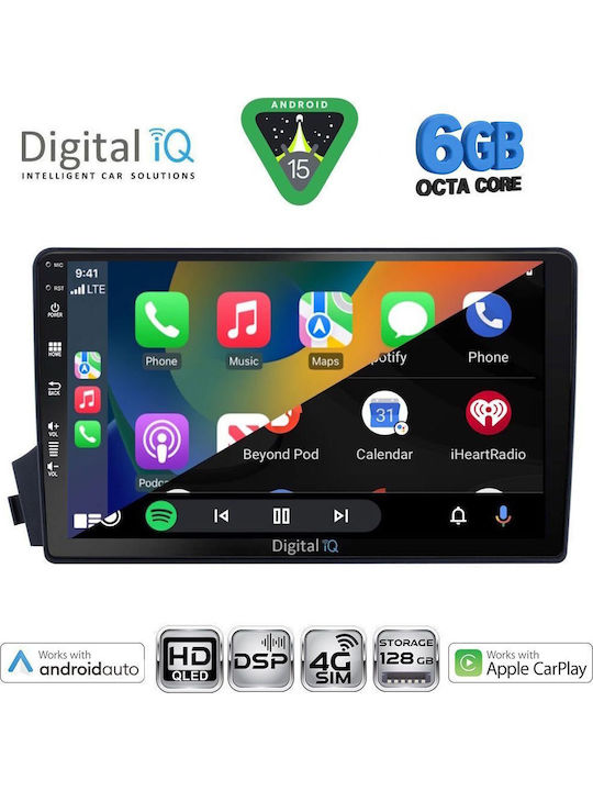 Digital IQ Car Audio System for Ssangyong Actyon / Kyron 2006-2015 (Bluetooth/USB/WiFi/GPS/Apple CarPlay/Android Auto) with 9" Touch Screen