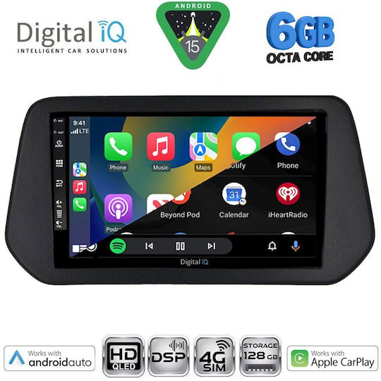 Digital IQ Автомобилна Аудио Система 2021 (Bluetooth/USB/Вграден Wi-Fi/GPS/Apple CarPlay/Android Auto) с Touch Screen 9"