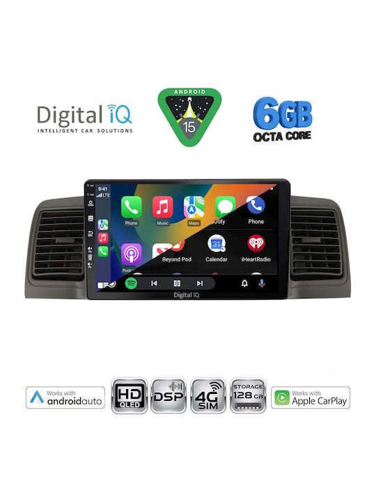 Digital IQ Car Audio System for Toyota Corolla 2001-2006 Bluetooth USB WiFi GPS Apple CarPlay Android Auto with 9" Touch Screen