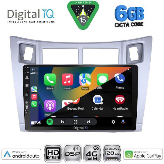 Digital IQ Автомобилна Аудио Система за Toyota Yaris 2006-2011 (Bluetooth/USB/Вграден Wi-Fi/GPS/Apple CarPlay/Android Auto) с Touch Screen 9"