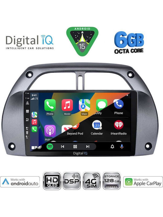 Digital IQ Car Audio System for Toyota RAV 4 2000-2006 with A/C Bluetooth USB WiFi GPS Apple CarPlay Android Auto with 9" Touch Screen