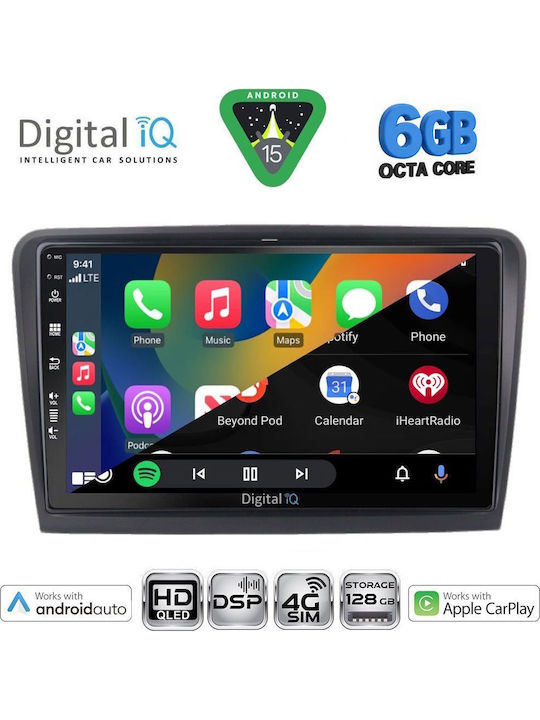Digital IQ Car Audio System for Skoda Superb 2008-2015 Bluetooth USB WiFi GPS Apple CarPlay Android Auto with 10" Touch Screen