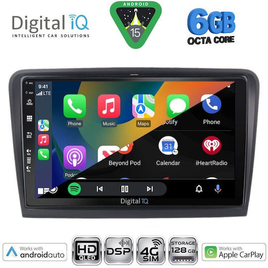 Digital IQ Car Audio System for Skoda Superb 2008-2015 Bluetooth USB WiFi GPS Apple CarPlay Android Auto with 10" Touch Screen