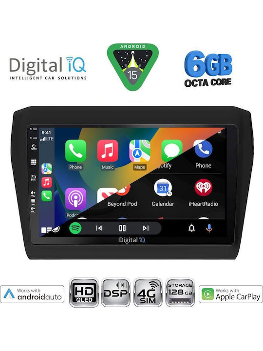 Digital IQ Car Audio System for Suzuki Swift 2017-2022 (Bluetooth/USB/WiFi/GPS/Apple CarPlay/Android Auto) with 9" Touch Screen