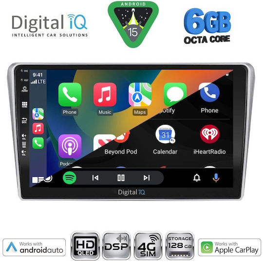 Digital IQ Ηχοσύστημα Αυτοκινήτου για Toyota Avensis 2003-2009 (Bluetooth/USB/WiFi/GPS/Apple-Carplay/Android-Auto) με Οθόνη Αφής 9"