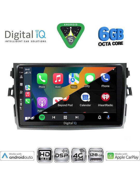 Digital IQ Car Audio System for Toyota Corolla 2006-2012 Bluetooth USB WiFi GPS Apple CarPlay Android Auto with 9" Touch Screen