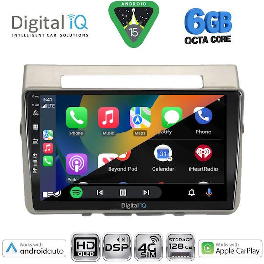 Digital IQ Автомобилна Аудио Система за Toyota Corolla Verso 2004-2009 (Bluetooth/USB/Вграден Wi-Fi/GPS/Apple CarPlay/Android Auto) с Touch Screen 9"