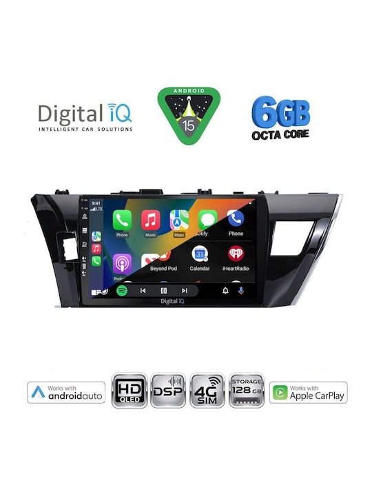 Digital IQ Car Audio System for Toyota Corolla 2013-2016 (Bluetooth/USB/WiFi/GPS/Apple CarPlay/Android Auto) with 10" Touch Screen