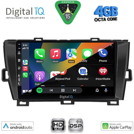 Digital IQ Car Audio System for Toyota Prius 2009-2015 Bluetooth USB WiFi GPS Apple CarPlay Android Auto with 9" Touch Screen