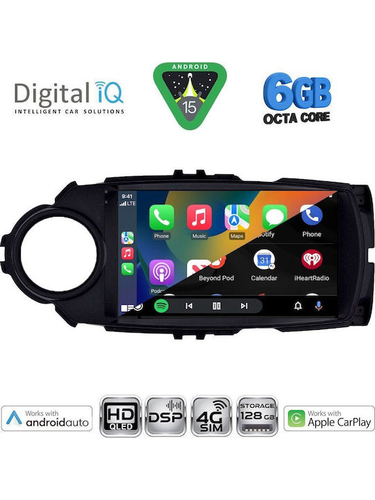Digital IQ Car Audio System for Toyota Yaris 2015-2020 (Bluetooth/USB/WiFi/GPS/Apple CarPlay/Android Auto) with 9" Touch Screen