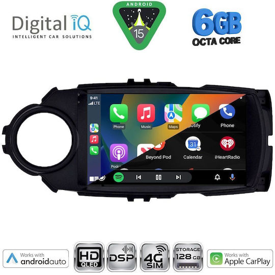 Digital IQ Car Audio System for Toyota Yaris 2015-2020 (Bluetooth/USB/WiFi/GPS/Apple CarPlay/Android Auto) with 9" Touch Screen